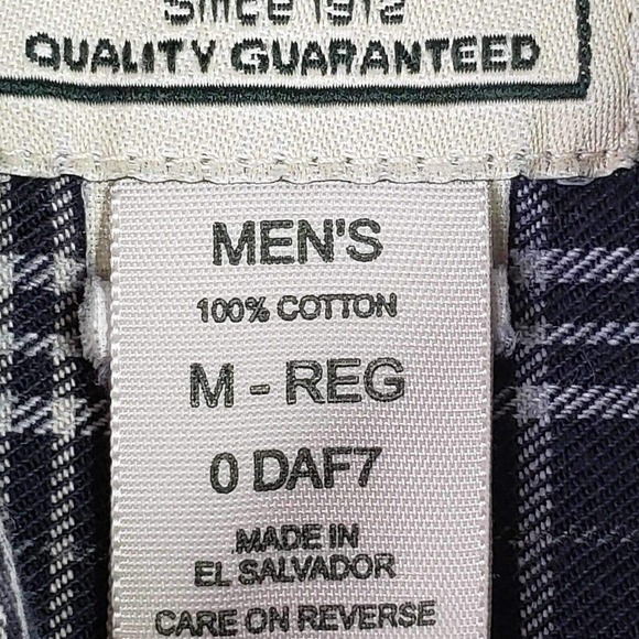 LL Bean Mens Button Down Flannel Shirt Blue Plaid Medium Long Sleeve Lodge - Picture 4 of 11